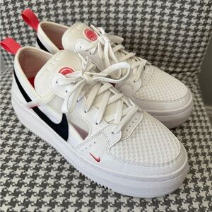 Nike Court Vision Alta TXT sneakers - white w/ black/sea coral details with mesh